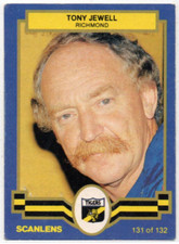 1986 AFL VFL SCANLENS FOOTBALL CARD- 131 Tony JEWELL (RICHMOND) Mint/NM
