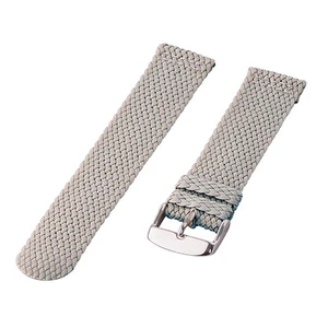 2 Piece Perlon Braided Nylon SS Watch Bands - Picture 1 of 16