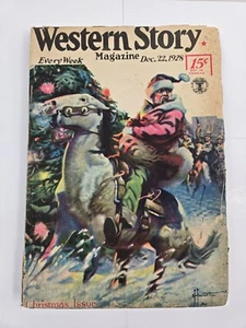 Western Story Pulp Magazine December 1928 Christmas Issue - Santa Claus Cover - Picture 1 of 9