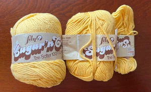 Lily Sugar’n Cream Yarn 100% Cotton 1-1/2 Skeins #10 Yellow Woolworths - Picture 1 of 2