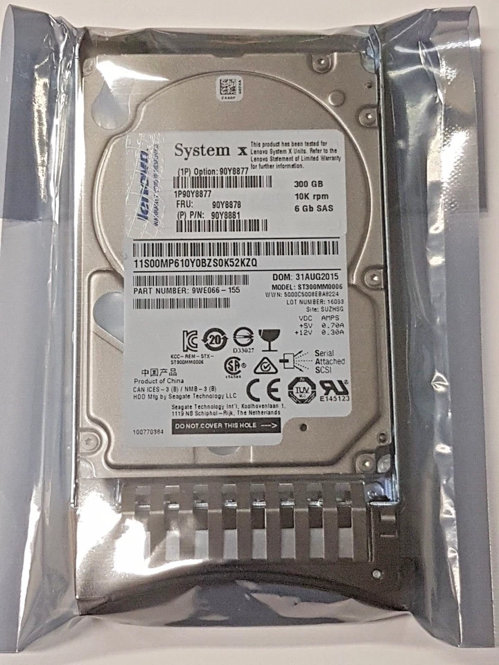 300 GB SAS Lenovo System x 90Y8877 ST300MM0006 10K 2.5" Festplatte Neu + caddy - Bild 1 von 1