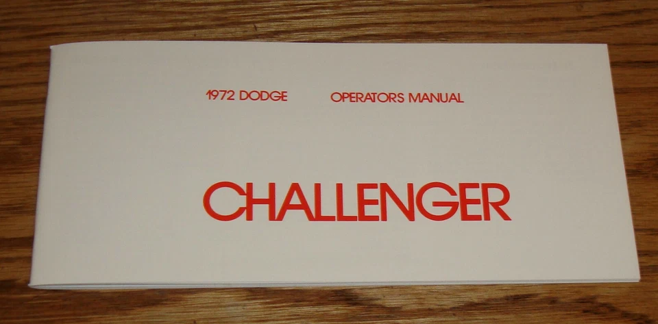 Dodge Challenger 1972 manual del operador del propietario 72 Foto 1 de 1