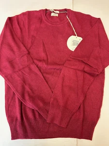 Suéter de cuello redondo Aigle Sackville para hombre en rojo griotte borgoña talla grande 1/4 cremallera - Imagen 1 de 5