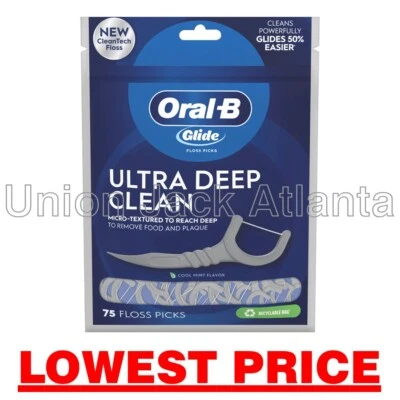 Palhetas de fio dental Oral B Glide Ultra Deep Clean (75ct) - PREÇO MAIS BAIXO - Imagem 1 de 4