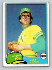 1981 Topps Jeff Jones RC Oakland Athletics #687