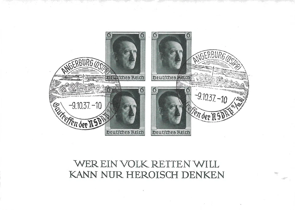 WW2 WWII German Third Reich used with NH orig.gum Bl. 78,B 103 perfekt sheet - Image 1 of 1