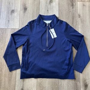 Tommy Bahama Sweatshirt Womans XL Navy Special Edition Nassau Half Zip T216430 - Picture 1 of 12