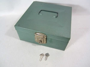 VTG Hamilton Porta-File Skotch Kooler Metal File Box w/ 2 Keys Art Deco MCM Nice - Picture 1 of 13