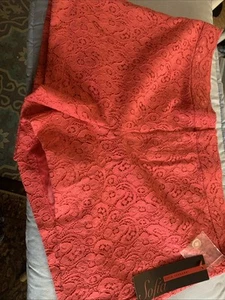 SOFIA VERGARA Watermelon Coral Lace Crochet Spring Summer Dress Suit Shorts 12 - Picture 1 of 9