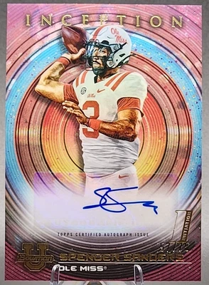 Spencer Sanders /75 2022 Bowman U Inception RC Auto Ole Miss DC Defenders SSP - Image 1 of 3