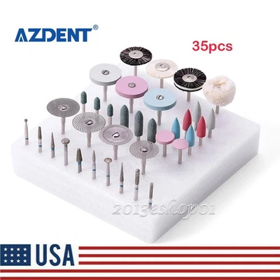 35pcs Dental Lab Polishing Kit HP Diamond Bur Polishers For Ceramics Porcelain - Image 1 of 4