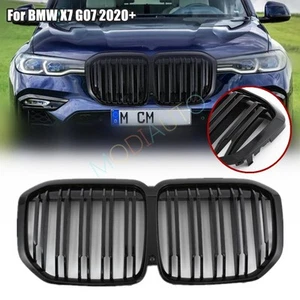 Double Line Performance Front Kidney Grille Shiny Black For BMW X7 G07 2019-2022 - Picture 1 of 1