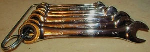 7-PIECE HUSKY 12-POINT SAE COMBINATION RATCHET WRENCHES, 3/8" - 3/4", USED - VG - Picture 1 of 12