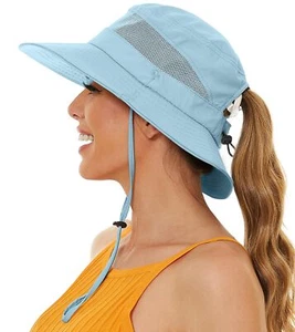 Sun Hat with Ponytail Hole for WomenSun UV Protection UPF50+ Waterproof Beach... - Picture 1 of 6