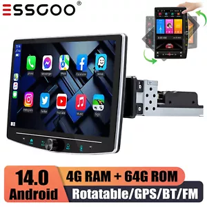 Android 14 Carplay 4+64G Car Stereo GPS Navi Bluetooth RDS 360° Rotatable Screen - Picture 1 of 16
