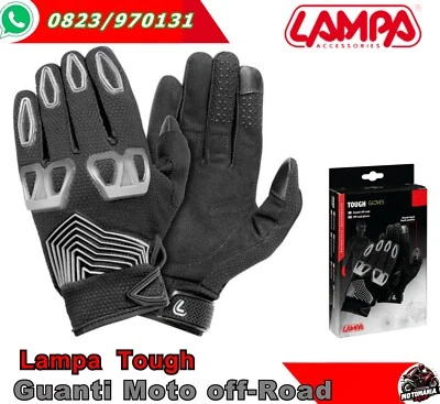 93989 GUANTI TOUGH -OFF ROAD - TAGLIA XXL - LAMPA - CUCITI A MANO MOTO E SCOOTER - Immagine 1 di 2