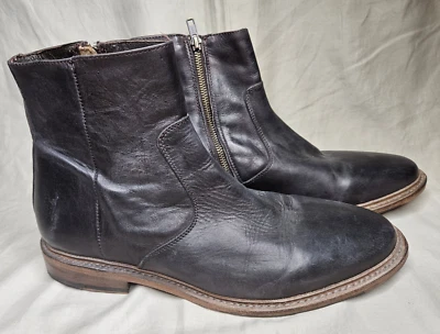 FreeBird Douglas Ankle Boots Mens 11 Black Leather Side Zip Round Toe Distressed - Image 1 of 4