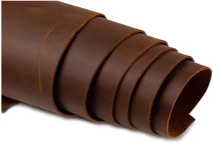 9-10 OZ-5/6 OZ LEATHER CRAZY HORSE COLOR BOURBON BROWN SQUER FEET FOR $ 19.99 - Picture 1 of 3