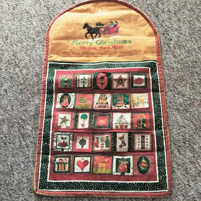 Handmade Cottagecore Quilted Christmas Pocket Advent Calendar Detailed Country - Image 1 of 4