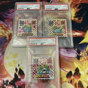 Bulbasaur/Ivysaur/Venusaur Amada Kai Sequentially Graded PSA - Picture 1 of 2
