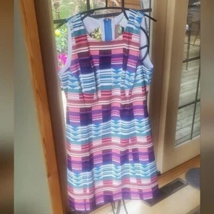 Melody Tam Jade Sleeveless Colorful Pocketed Lined Sz. L Dress - Picture 1 of 12