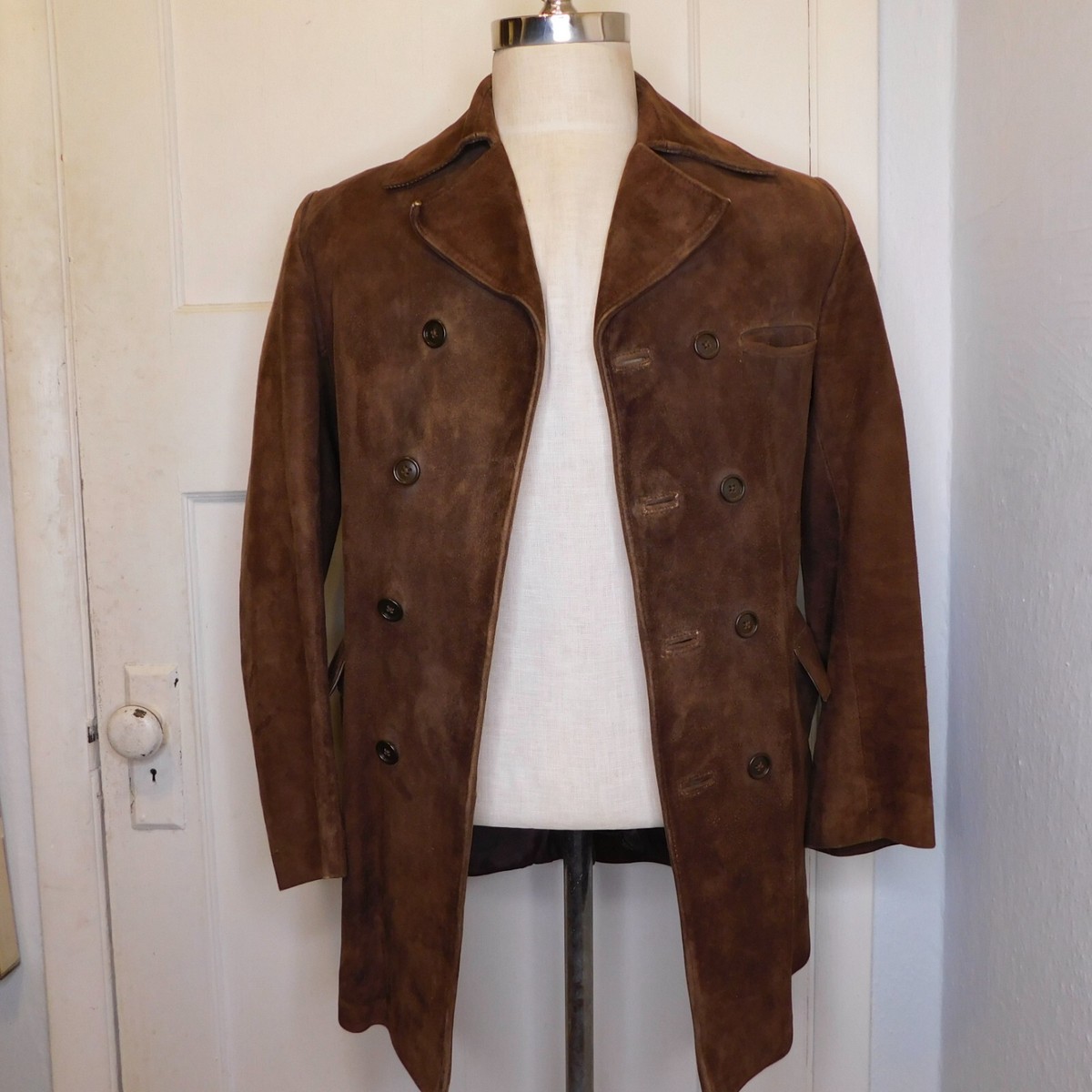 ジャケット・アウター Vnintage leather mods coat 60,s Vintage Mod Leather Jacket Triple Stitch Leather Jacket