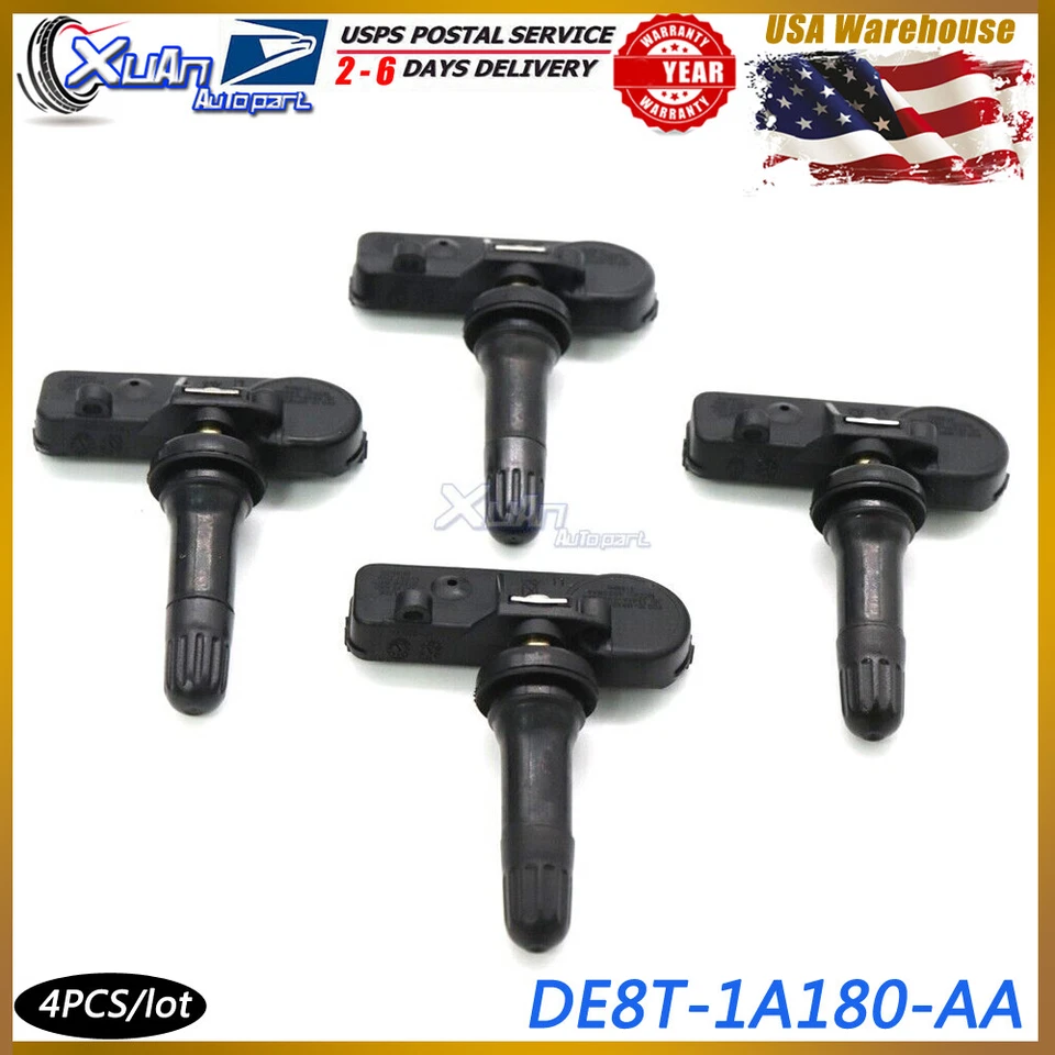 For Ford Focus F-150 Lincoln MKX MKZ TPMS TIRE PRESSURE SENSOR DE8T-1A180-AA 4PC - Image 1 of 4