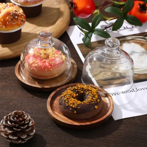 Set 2 Piatti Espositore Dessert Porta Torte con Coperchio a Cupola Bambino - Foto 1 di 10