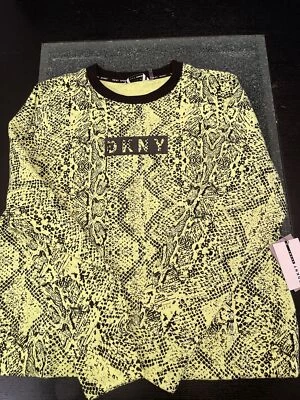 DKNY Sport Women's Snake-Print Activewear Long Sleeve Shirt, Green, Size M, $69 - Image 1 of 4