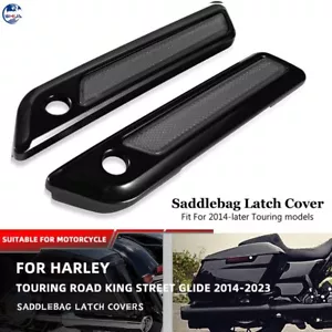 Saddle Bag Hinge Latch Covers Fit For Harley Touring Road Street Glide 2014-23 - Picture 1 of 13