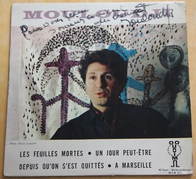 EP Mouloudji : Les feuilles mortes +3 VG/VG-  1964 Dédicacé - Photo 1/2