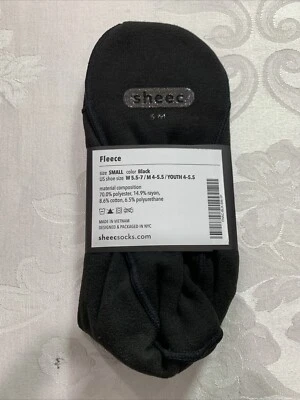 Sheec Solid Black Colored Fleece Socks, Size S, W5.5-7,M4-5.5,pack 5 - Image 1 of 3
