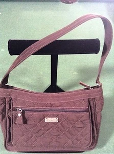Borsa a mano Vera Bradley Espresso marrone cioccolato tinta unita trapuntata micro - Foto 1 di 7