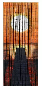 MAXIMEX Bambus Tür Vorhang SONNENUNTERGANG 90x200 Raumteiler Sichtschutz Gardine - Bild 1 von 5