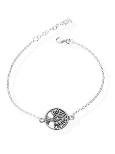 925 Silber Armkette Lebensbaum Weltenesche Charm Damen-Armband Armkettchen ak18 - Picture 1 of 7