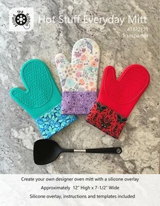 HOT STUFF EVERYDAY Mitt~Heat Resistant Silicone Overlay & Sew Instructions Clear - Picture 1 of 2
