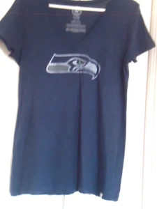 NEW Women's Seattle Seahawks Football V-neck T-Shirt Tee RUNS SMALL - Picture 1 of 3