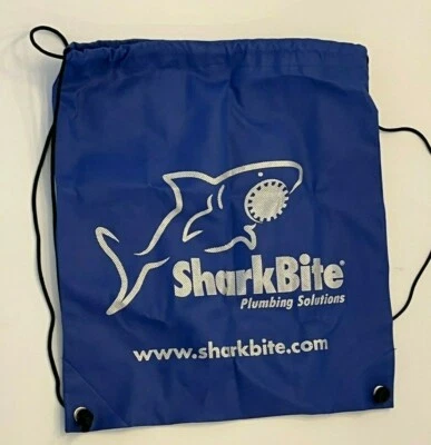 Shark Bite plumbing solutions Drawstring Backpack  Bag Sports Sackpack Gym  - Image 1 of 4