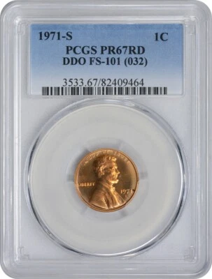 1971-S Lincoln Cent DDO FS-101 PR67RD PCGS - Image 1 of 3