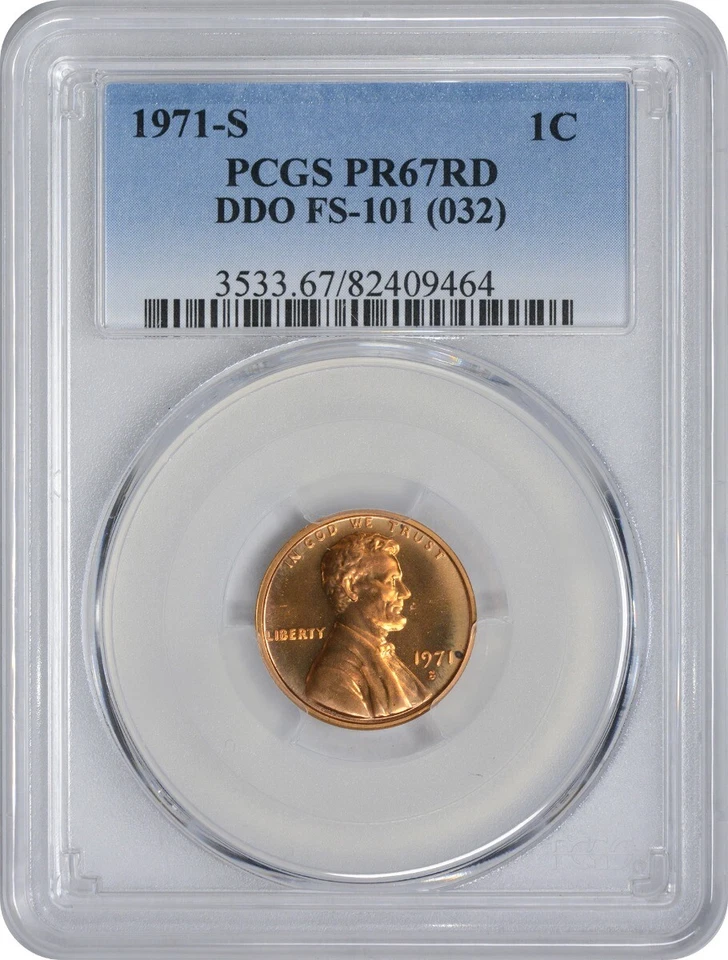 1971-S Lincoln Cent DDO FS-101 PR67RD PCGS - Image 1 of 3
