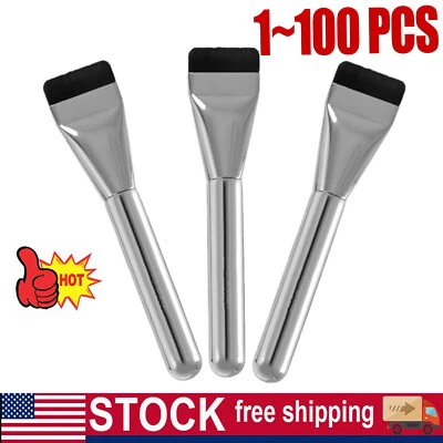 Juego de brochas de base plana - Hoja ultra delgada para mezcla de maquillaje líquido Foto 1 de 4