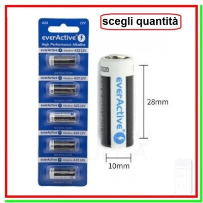 batteria A23 12v pila alcalina per comando cancello auto antifurto allarme MN21 - Immagine 1 di 3