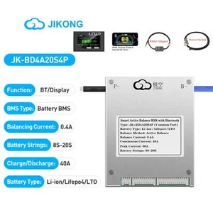 JK-BD4A20S4P Smart BMS 8S-20S 40A Li-Ion LiFePo4 Battery 0.4A Active Balance lot - Picture 1 of 35