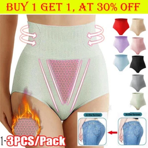 1/3Pcs Ladies High-Waist Slimming Knicker Briefs Firm Tummy Control Underwear - Picture 1 of 20