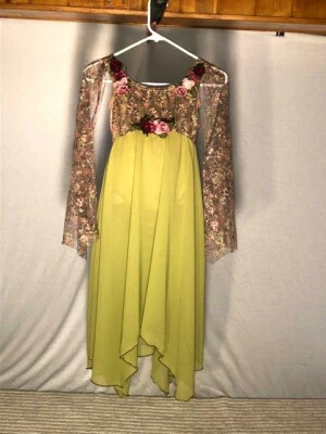 Disfraz de encaje y flores multicolor con patrón de flores para jóvenes y adultos Foto 1 de 3