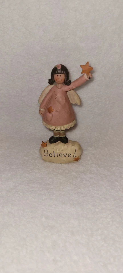 BLOSSOM BUCKET "Believe" Angel Lady Holding A Star Suzy '08 Whimsical 4" Figure  - Image 1 of 4