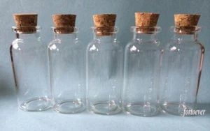 10pcs 20ml Empty Sample Vials Clear Glass Bottles with Corks Jars 65*28*20mm - Picture 1 of 1