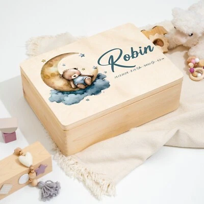 Personalisierte Erinnerungskiste | Erinnerungsbox Taufgeschenk Geschenk Geburt - Bild 1 von 4