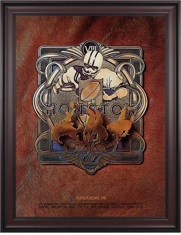 1974 Dolphins vs Vikings Framed 36x48 Canvas Super Bowl VIII Program - Fanatics Cover