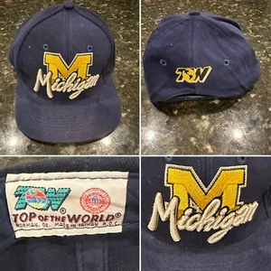 Vintage! 1990s Michigan Wolverines Top of the World TOW Snapback Twill Hat Rare  - Picture 1 of 4